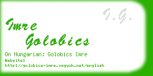 imre golobics business card